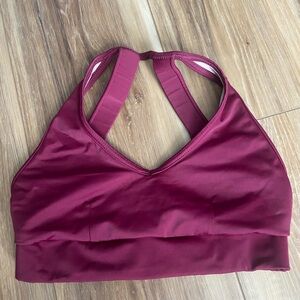 balera Burgundy Racerback V-Neck Sports Bra